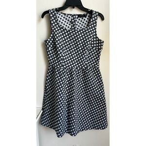 The Limited Women's Size 10‎ Gray White Polka Dot Sleeveless Dress